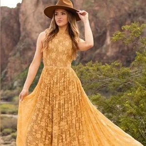 Joyfolie Women's Cecile Dress in Honey NWT Large